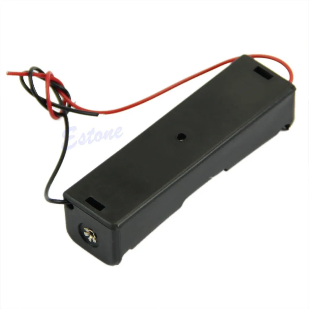 

Plastic Battery Storage Case Box Holder For 1 x 18650 Black With 6" Wire Leads