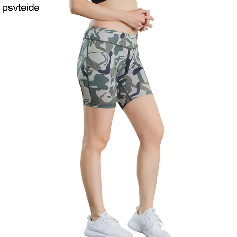 Women's sports Shorts Camouflage shorts female exercise trunks quickdry