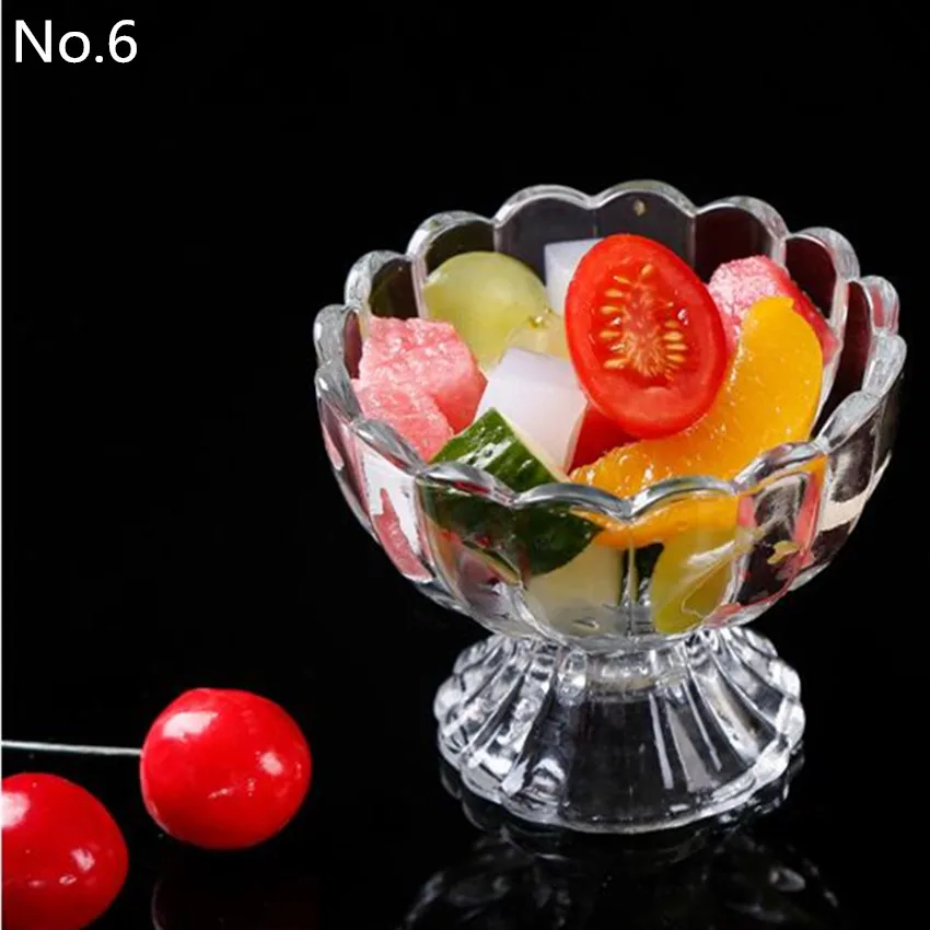 1PCS Lead-free Glass Ice Cream Juice Dessert Drink Cup Breakfast Milk Cup Coffee Tea Glass European Fruit Salad Container - Цвет: No.6