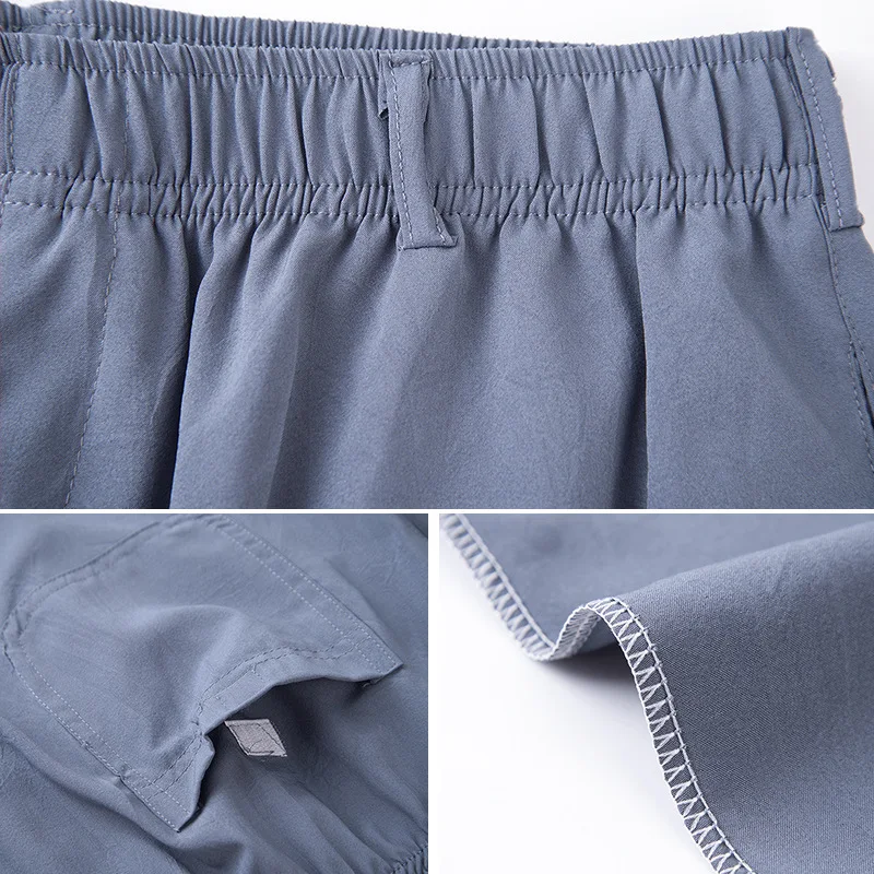 Мужские деловые повседневные брюки летние тонкие сплошные цветные Свободные с высокой талией повседневные удобные дышащие брюки среднего