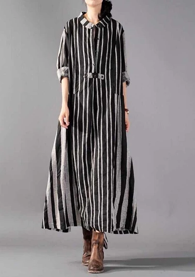

2018 New Arrival Autumn Loose Cotton Linen Dress Women Clothing F566