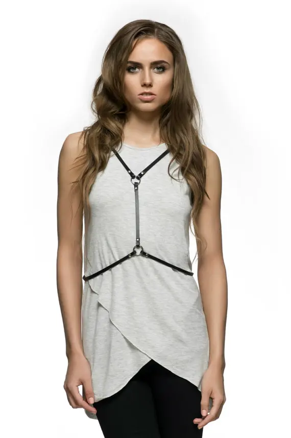 Womans garter, belt, leather harness, body belt, leg garter, belt lingerie, leather leg harness