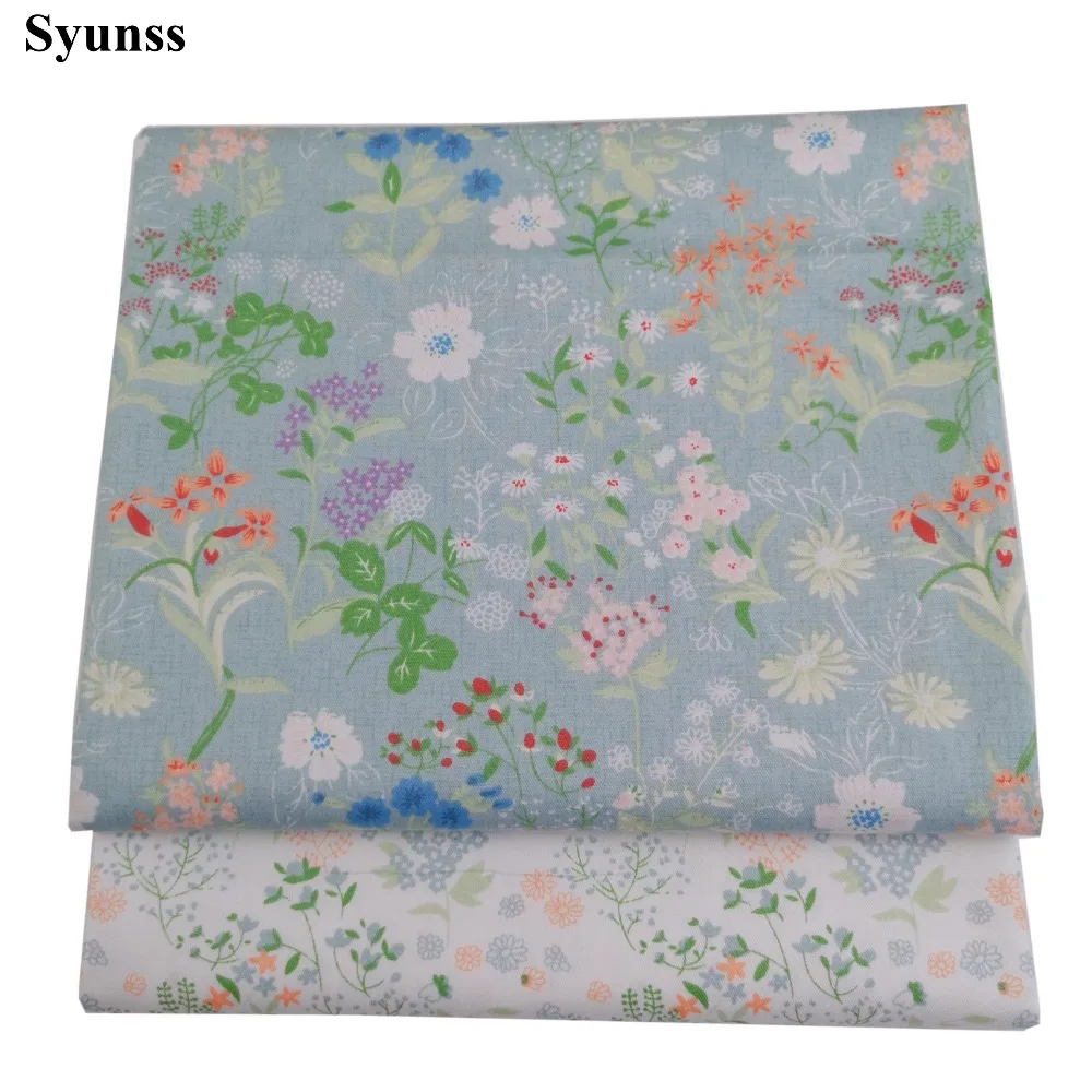 

Syunss Colors Plant Floral Printed Cotton Fabric DIY Handmade Sewing Patchwork Baby Cloth Bedding Textile Quilting Tissus Tecido