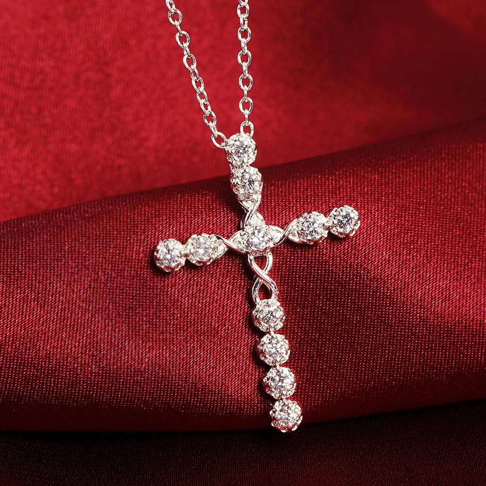 Lujo Collar Elegante Para Mujer Chapado En Plata