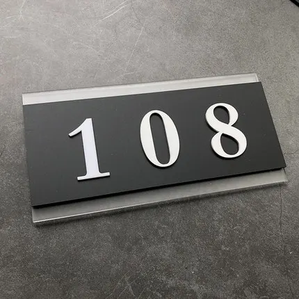 

9X18cm European style door sign house number, door number of custom made apartment door panels of Villa any letter, symbols Hote