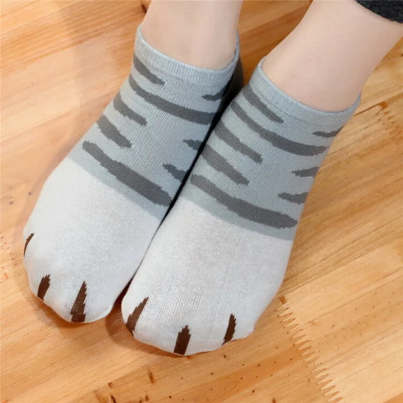 1 Pair Home Cat Claw Style Short Ankle Socks Anime Cartoon Cat Paw