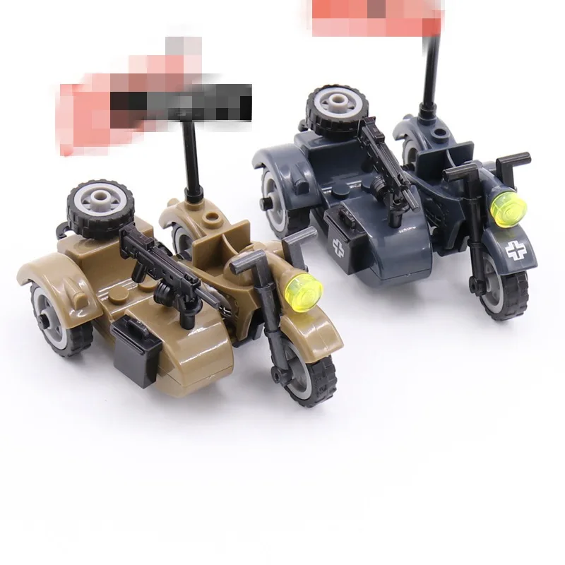 

Legoing Blocks Military MOC Motorcycle WW2 Set Sale Building Blocks Toys For Children Assemble Block Army SWAT