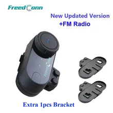 Обновленная версия! FreedConn T-COM VB Bluetooth BT шлем домофон гарнитура с FM радио + Дополнительные шт. 1 шт. кронштейн