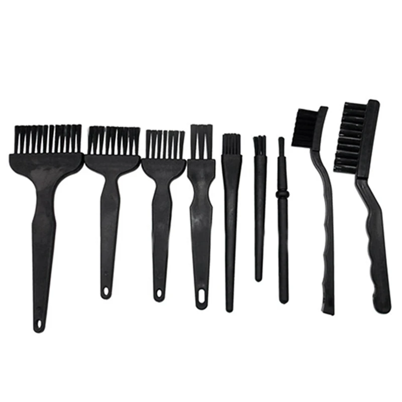 

9 in 1 Black Plastic Handle Nylon Anti Static Brushes Cleaning Keyboard Brush Kit