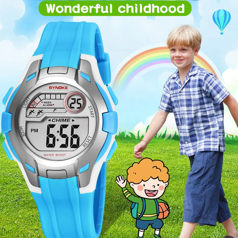 

SYNOKE Multi-Function 50M Waterproof Watch LED Digital Double Action Watch