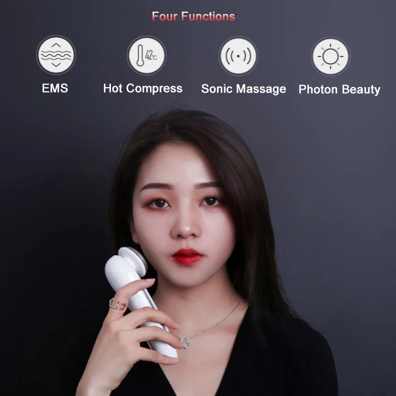 Facial Massager Microcurrent Face Lifting Face Cleansing Massager Facial Lift Face Clean RF Massager Facial Phototherapy Device