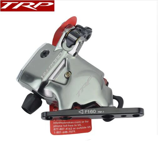 

TRP Trp HY/RD Flat Mount Cable Actuated Hydraulic Disc Brake Front Rear 160mm, w/ or w/o Rotor HY-Road CX Bike caliper Grey