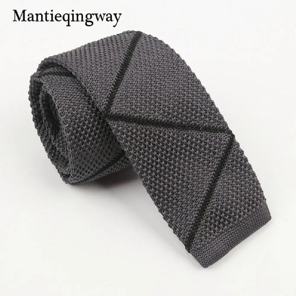 Mantieqingway, 5 см, облегающие Вязаные Галстуки для мужчин, узкий Вязаный Галстук, мужской галстук в полоску для свадьбы, корбаты, воротник, галстук - Цвет: 282