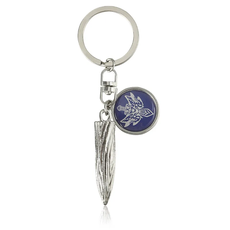 Special Designed Blue Engraved Medal Threaded Bullet Pendant Silver Plated Key Chains For Women | Украшения и аксессуары