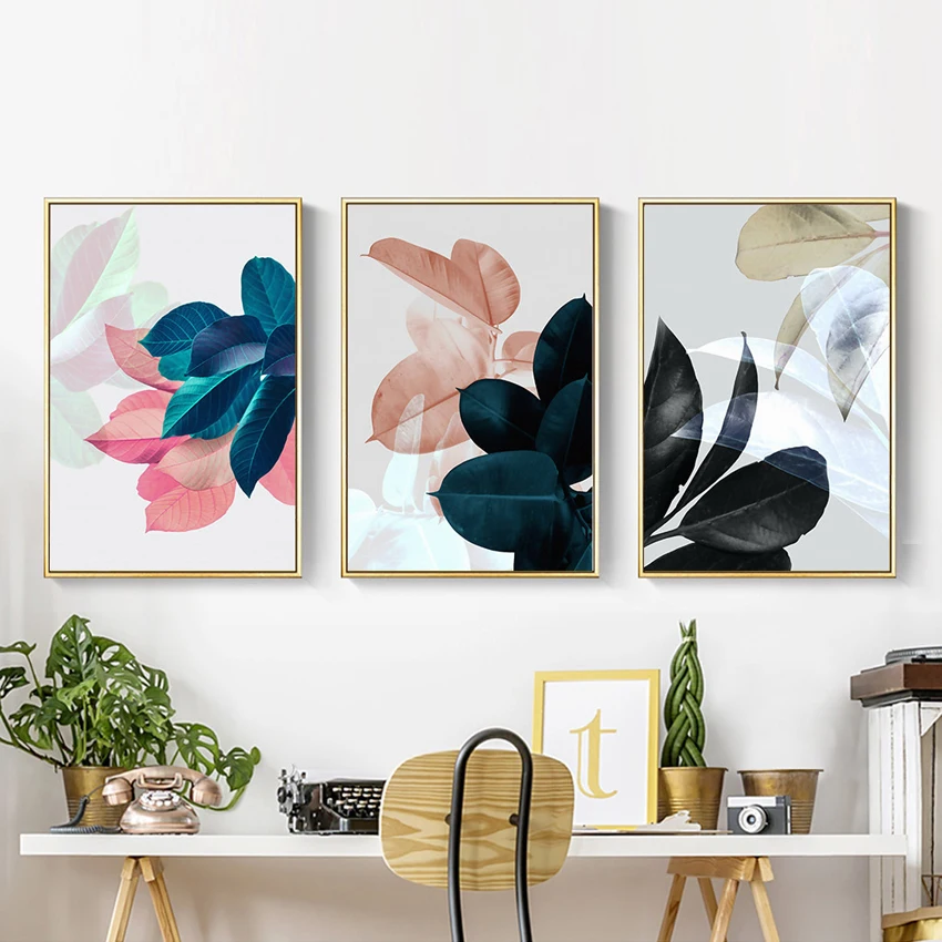 

Modern Canvas Nordic Poster Bedroom Painting Plant Leaves Picture Wall Decorative Pictures For Living Room Paintings No Frame