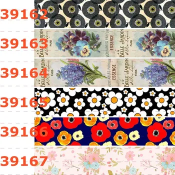 

New 50 yards cute flowers ribbon printed grosgrain ribbon DIY 39162-39177