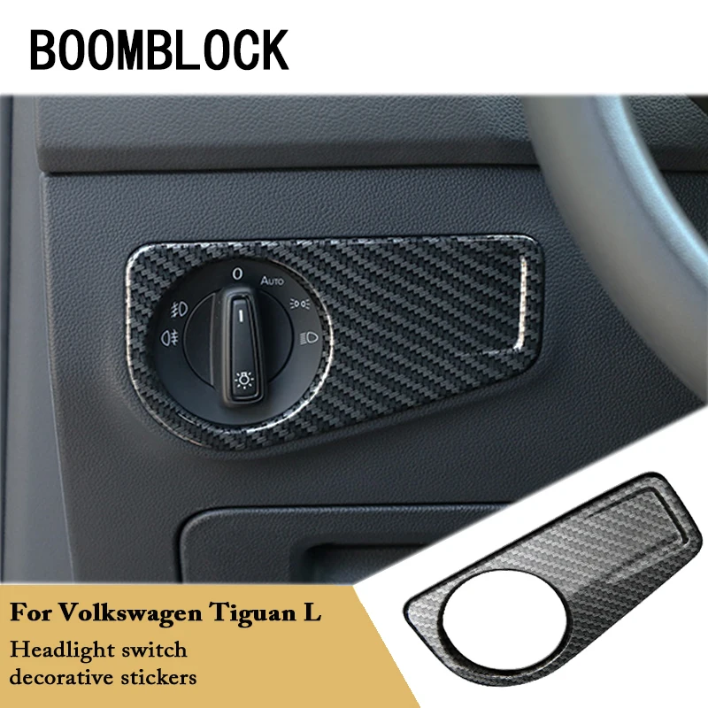 BOOMBLOCK наклейки из углеродного волокна для Volkswagen Tiguan 2 MK2 2016 VW 2017 2018 Кнопка