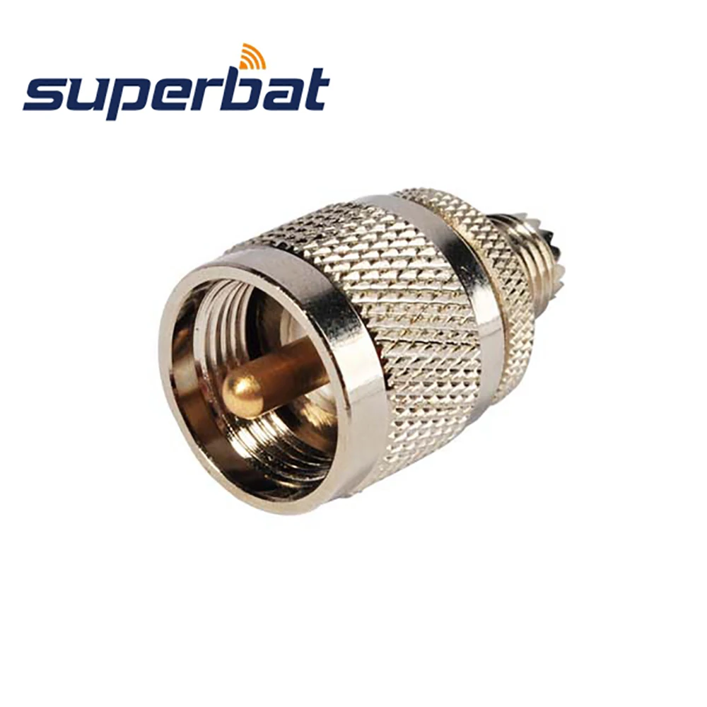 Superbat 5pcs UHF to Mini-UHF Adapter UHF Male to Mini-UHF Female Straight RF Coaxial Connector