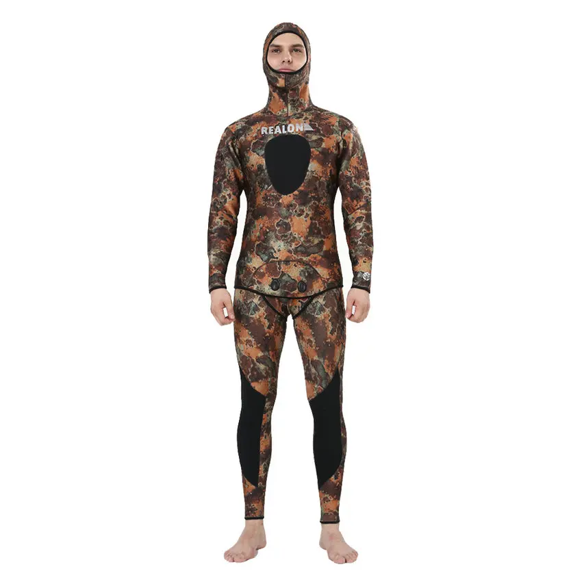 Top quality new 7mm CR neoprene diving suit camo spearfishing wetsuit (2)