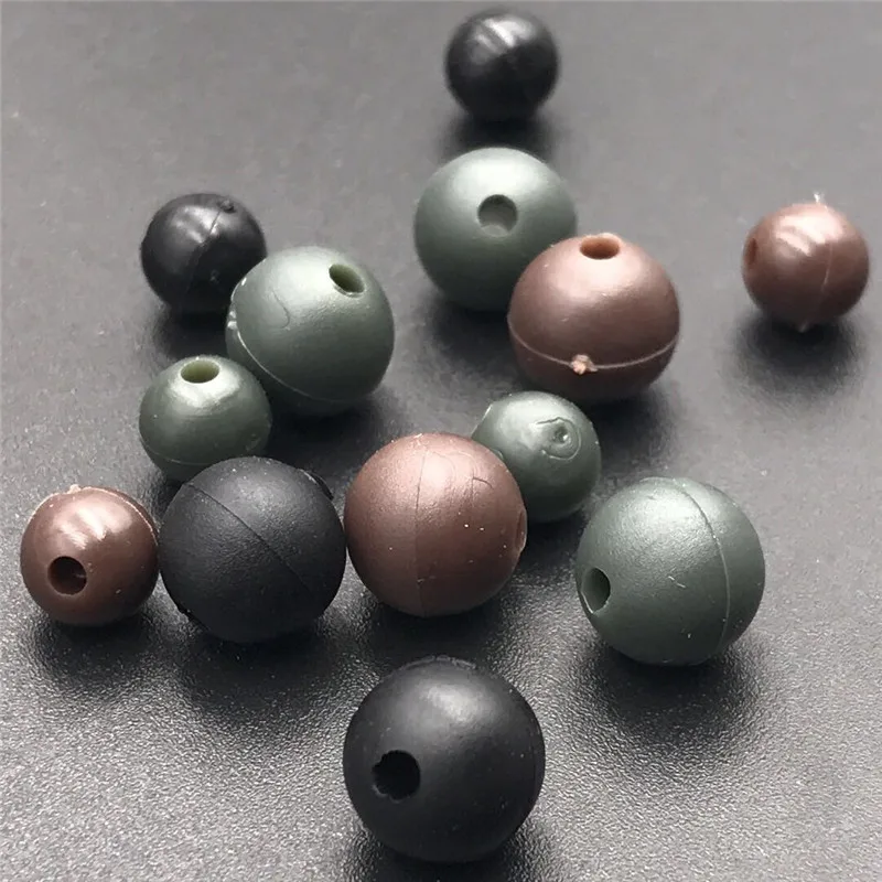 

100PCS/lot 8mm 6mm Carp fishing soft PE beads soft lures hair rigs line terminal tackle quick change rubber beads hook link