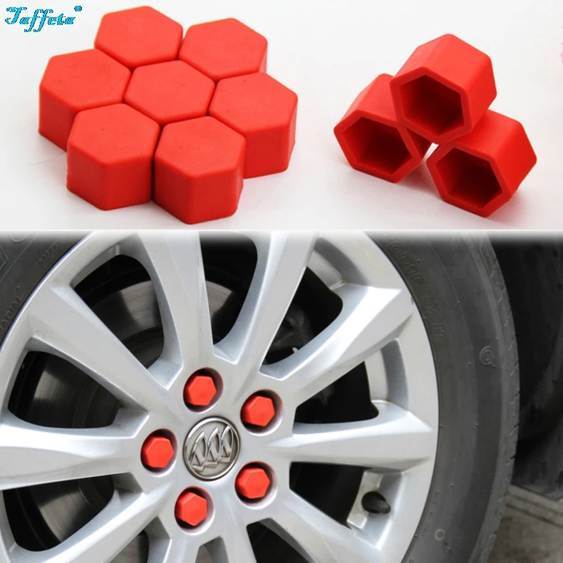

20 Pcs/Set Silicone Car Wheel Nuts Bolts Cover Dust Protective Tyre Valve Screw Cap Cover (red)