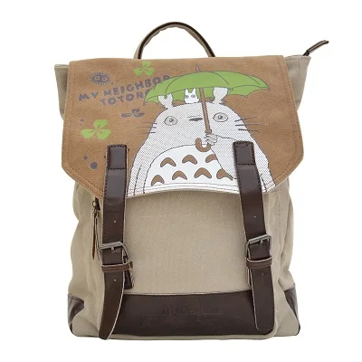 Фея Серафима Мой сосед Тоторо рюкзак мультфильм печати холст подростка школьный детский рюкзак сумка через плечо - Цвет: Khaki