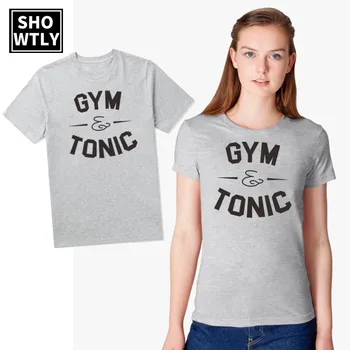 

Showtly GYM TONIC soft cotton casual funny women fashion t-shirt young style grunge tumblr home cloth street style tops