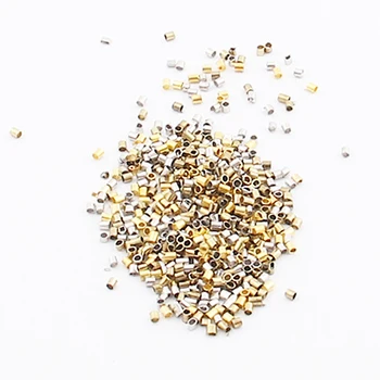 

1000-Piece Mix Tube Crimp Beads for Jewelry Making, 1.5mm, Silver&Gold
