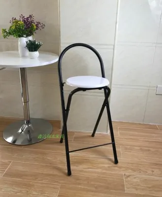 Modern Folding bar stool High foot Chair backrest Seat chair For Man/Woman metal pipe Wine pub stool with high density board