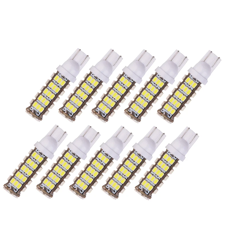 

10PCS High Quality 68LED 68smd 1206 3020 68 SMD LED T10 Car W5W 194 927 161 Wedge Light Lamp Bulb For License Plate Bulb White