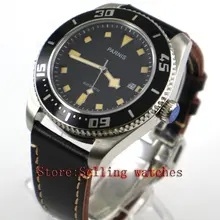 Parnis 43mm black dial luminous sapphire glass metal strap 10ATM MIYOTA 821A Automatic men’s watch