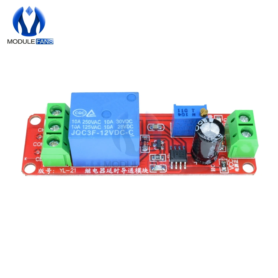 Rel&egrave; Temporizzato Modulo Timer Rel&egrave; A Ritardo NE555 - 5 Pezzi, DC 12V, Regolabile, Per Uso Automobilistico E Progetti Fai-da-te Interruttore Timer Regolabile