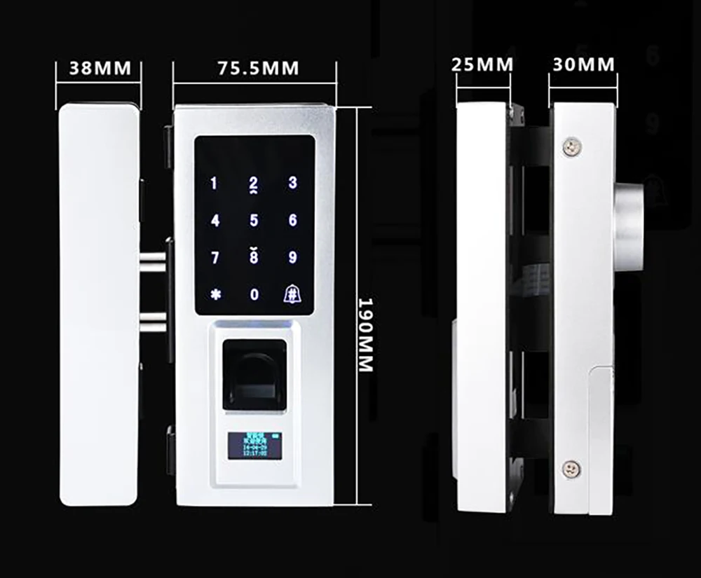 Fingerprint Door Lock for frameless door  (8)