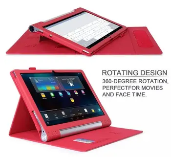 

2 in1 Hand Strap&Card Slot Slim MagSmart Removeable Stand Leather Case for Lenovo Yoga Tablet 2 tablet2 Pro 1380 1380F 13.3 inch
