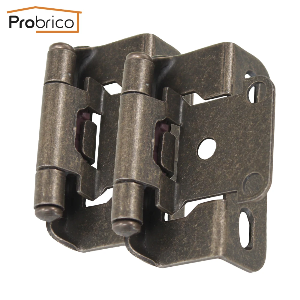 

Probrico Self Close Kitchen Cabinet Hinge Antique Bronze CH196AB Partial Wrap 1/2-Inch Overlay Furniture Cupboard Hinge