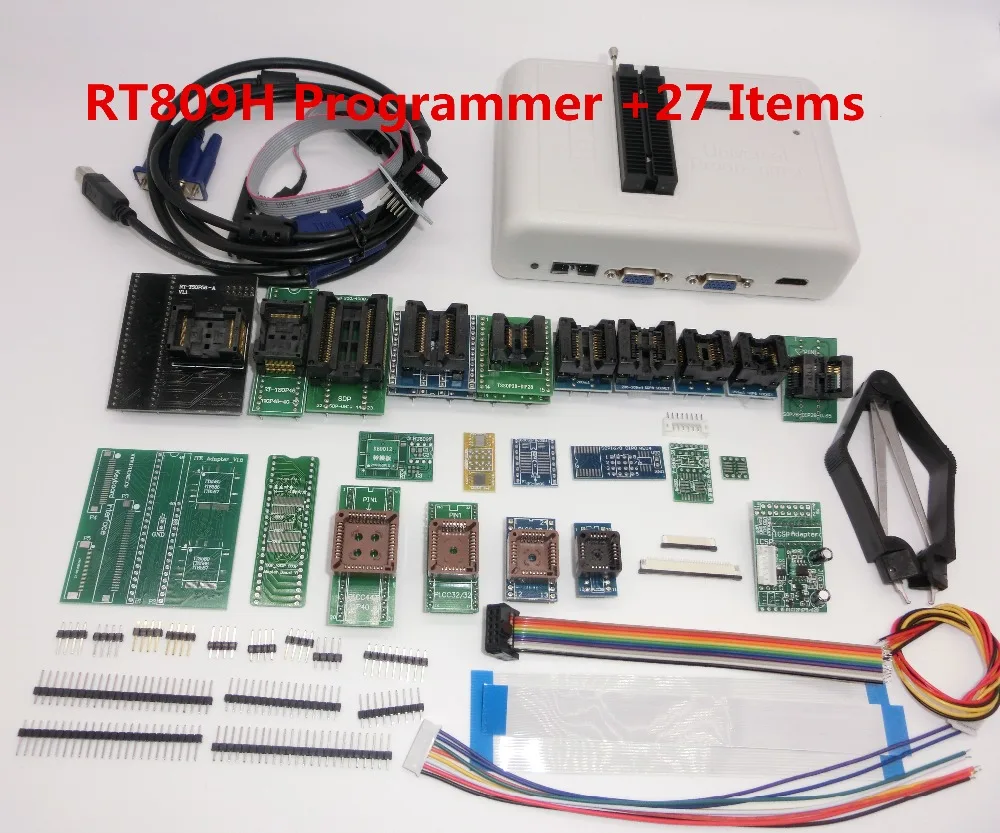 RT809H памяти на носителе EMMC-программирование Nand Flash+ 55 предметы с BGA48 BGA63 BGA64 BGA169 адаптер RT809H Встраиваемая мультимедийная карта памяти Nand флэш-накопитель TSOP48