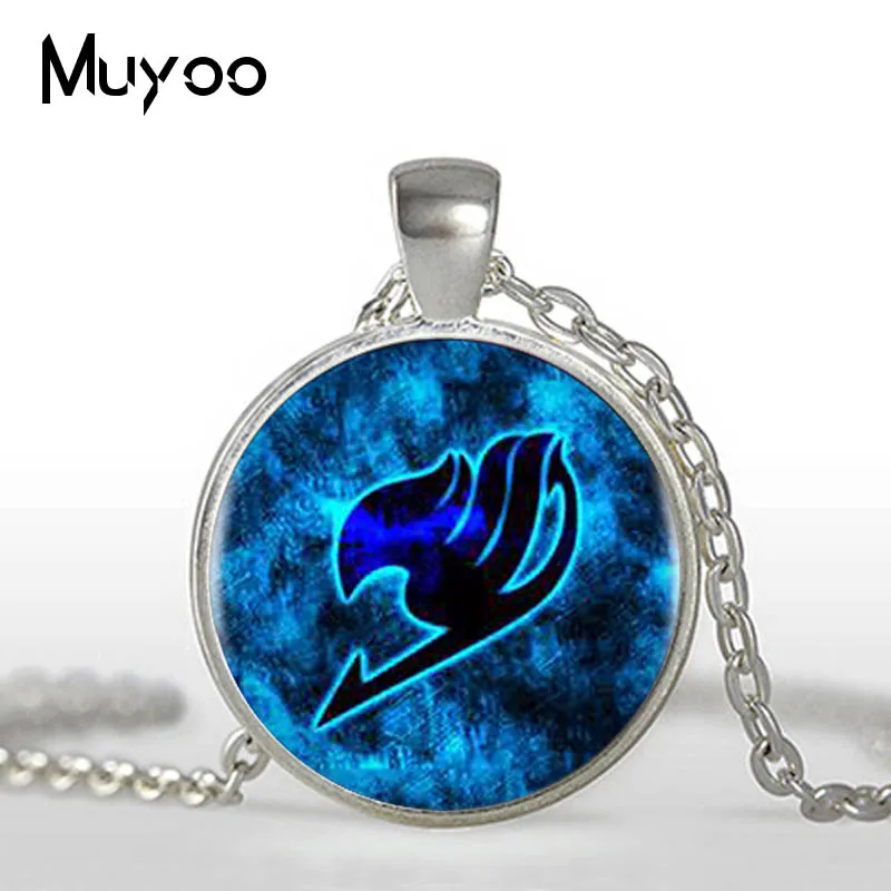 

1pcs/lot 9 Styles Fairy Tail Logo Pendant Necklace for Woman/Men Cabochon Vintage Black Chain DOTA Statement Necklace HZ1