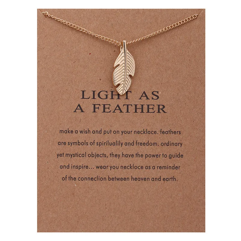 Новая золотая лампа "Листья" как перо сплава ключицы Короткое Макси ожерелье для женщин - Окраска металла: Have Card