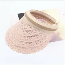 Женская летняя Солнцезащитная пустая верхняя шляпа, одноцветная кружевная Солнцезащитная козырьковая шляпа, женские летние удобные шляпы Sombrero