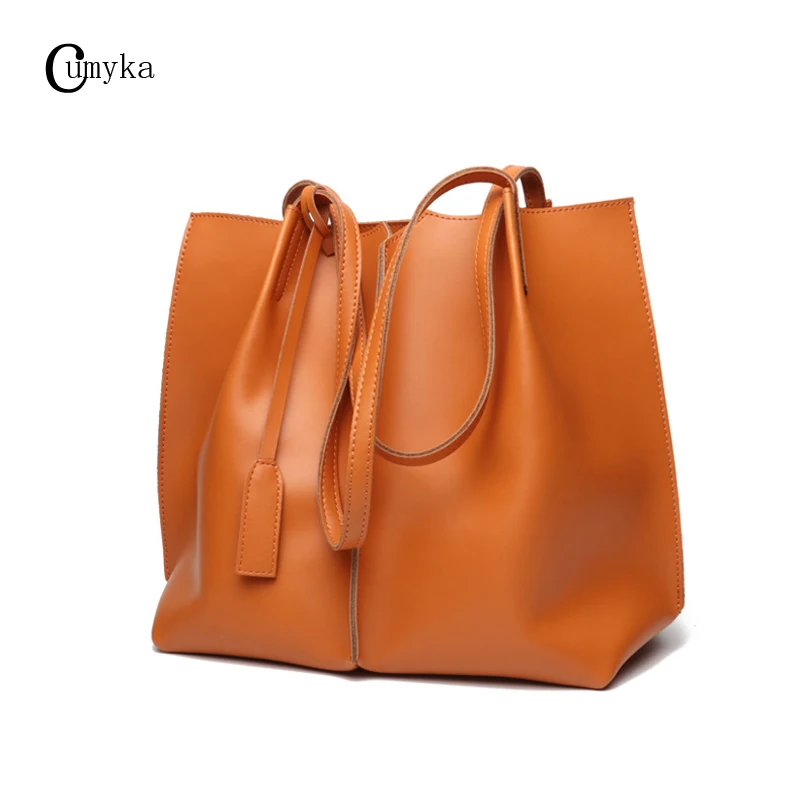

Handbag Genuine Leather Ladies Luxury Bags For Women 2019 Tote Casual Lady Shoulder Large Capacity New Business Bag CUMYKA