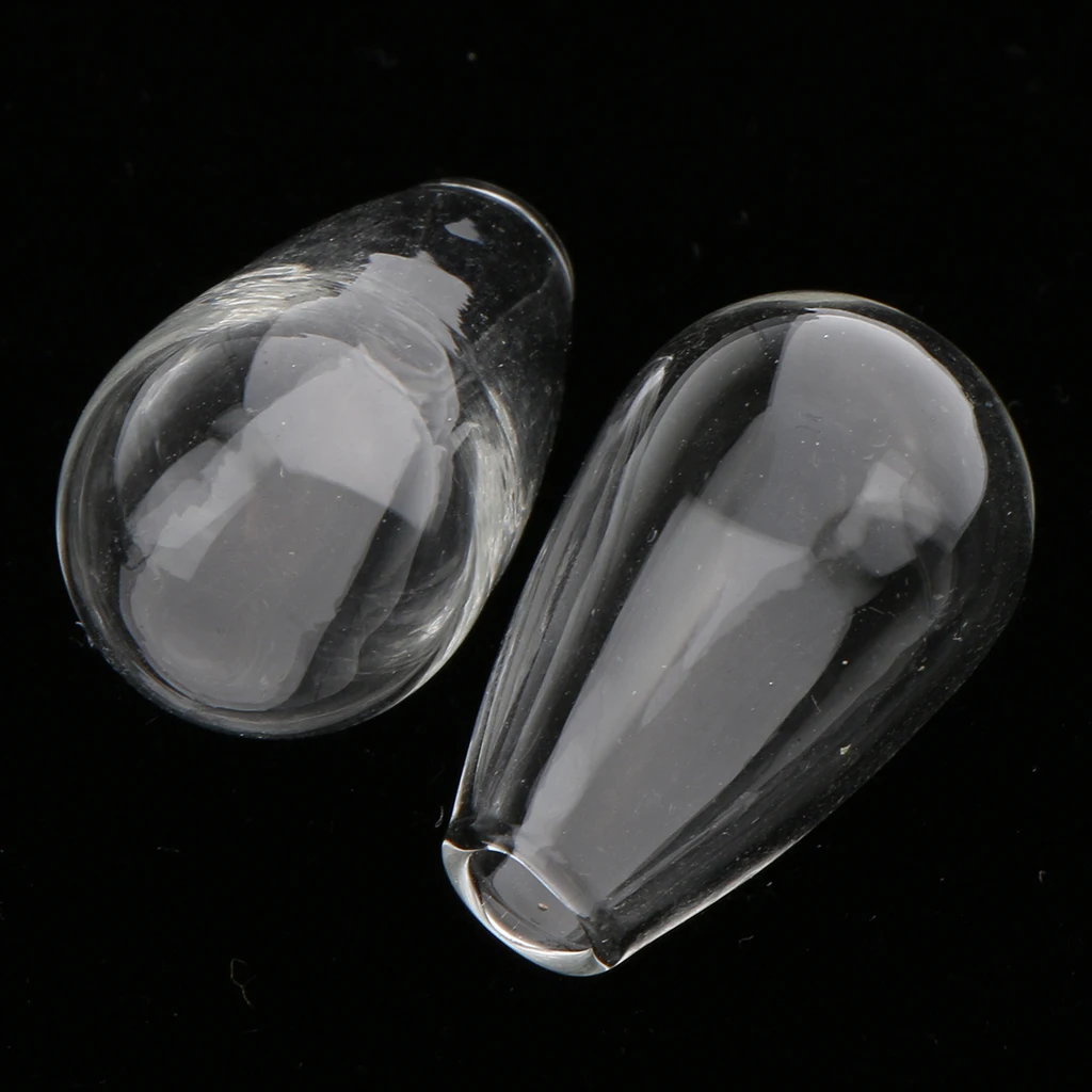 10 Pieces Clear Teardrop Globe Glass Bottle Wish Charm Pendant DIY Necklace Jewelry Makings