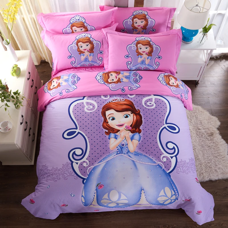 

Disney cotton sofia girls bedding set duvet cover bed sheet pillow cases king queen single size