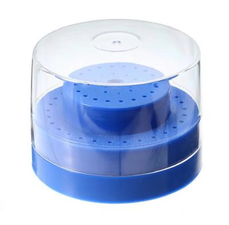 60 Holes Slots Round Plastic Bur Holder Burs Block Case Box Diamond Grinding Head Blue Dental Lab Instrument | Красота и здоровье