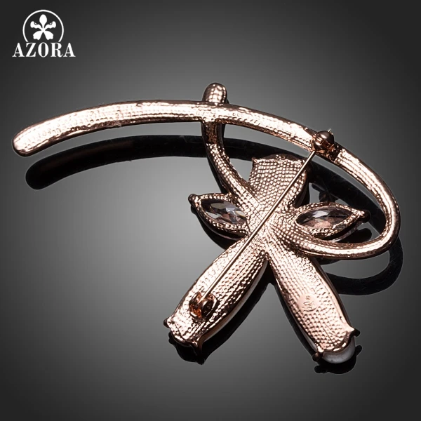 Брошь В Виде Цветка AZORA розовое золото прозрачный Фианит TP0032|pin brooch|flower pin broochflower |