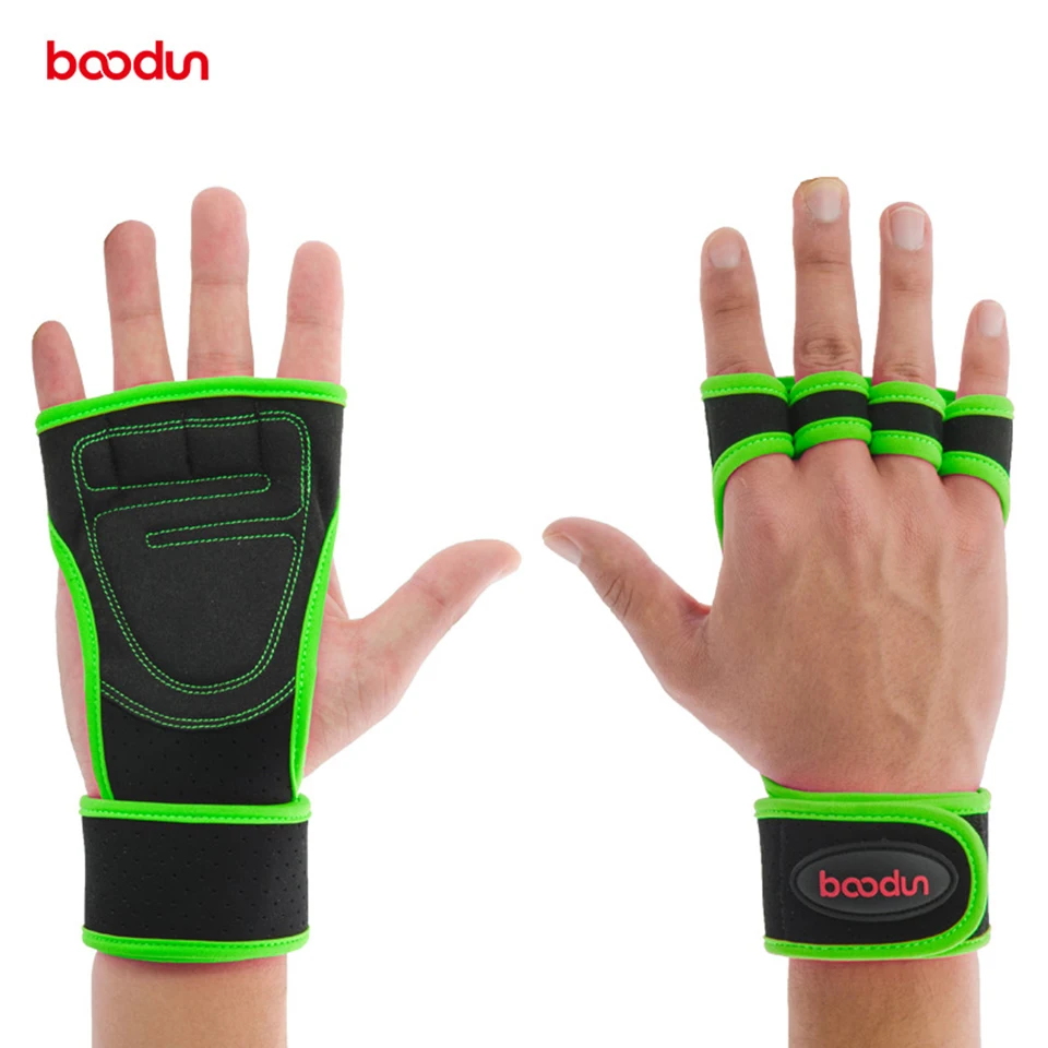 Boodun Women Men Weight Lifting Training Fitness Sports Body Building Gymnastics Grips Gym Hand Palm Protector Gloves