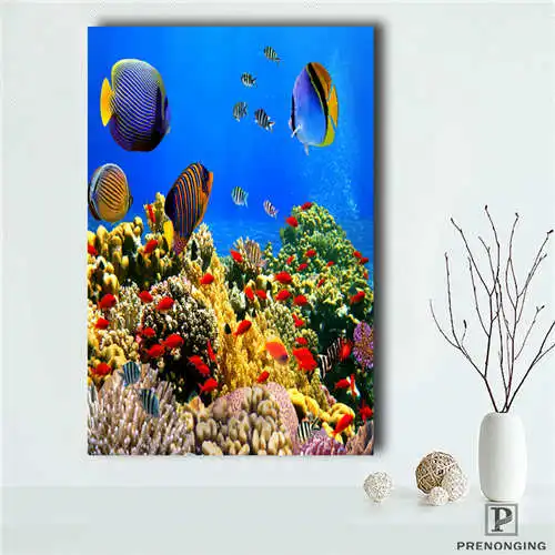 

Custom Underwater_world (1) Poster tree art Printing Posters Cloth Fabric Wall Art Pictures For Living Room Decor#18-1018-199
