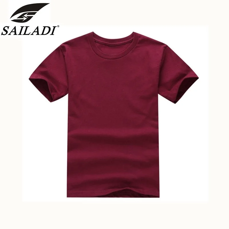 maroon Sailadi/брендовые Детские спортивные футболки для бега с коротким рукавом из дышащего хлопка для мальчиков и девочек с круглым вырезом, размеры s-xl S2211 - Цвет: maroon