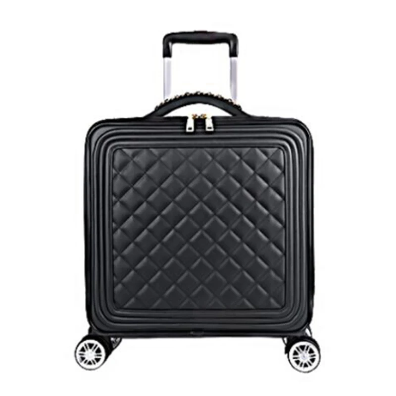 GraspDream lingge Leather small cabin luggage grils handbag luggage bag 16/20/24 inch kinder trolley travel suitcase for women - Цвет: as the picture shows