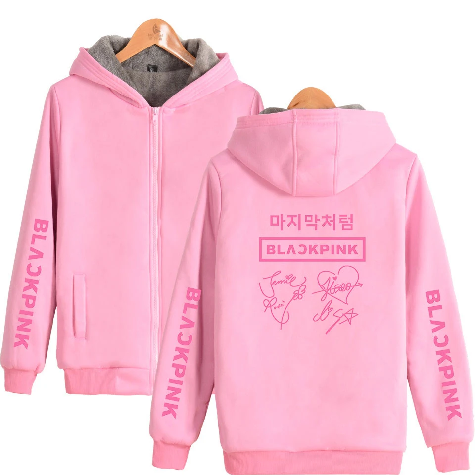 Frdun Tommy Blackpink 2D Print 2019 горячая Распродажа толстовки с длинным рукавом на молнии женские и мужские повседневные K-pops молния с капюшоном плюс