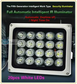 

Lihmsek Free Shipping Night Vision 20pcs White LEDs Illuminator CCTV Fill Light for Security System LPR Camera in Parking Lot